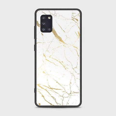 Samsung Galaxy A31 Cover - White Marble Series 2 - HQ Ultra Shine Premium Infinity Glass Soft Silicon Borders Case