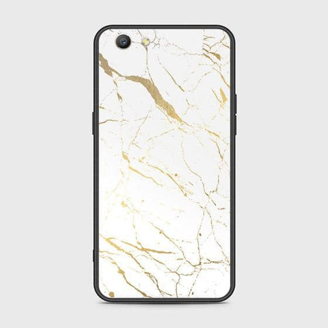 Oppo A59 Cover - White Marble Series 2 - HQ Ultra Shine Premium Infinity Glass Soft Silicon Borders Case