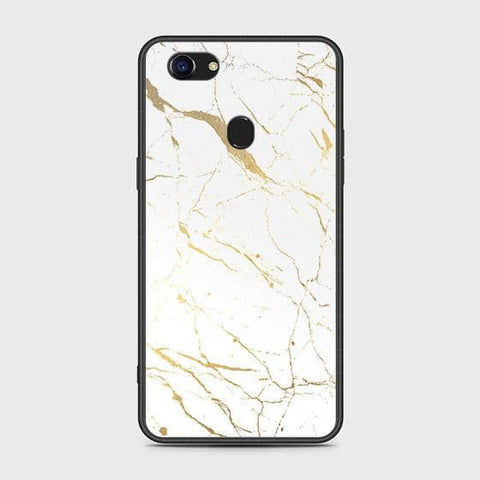 Oppo F5 Cover - White Marble Series 2 - HQ Ultra Shine Premium Infinity Glass Soft Silicon Borders Case