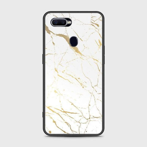 Oppo F9 / F9 Pro Cover - White Marble Series 2 - HQ Ultra Shine Premium Infinity Glass Soft Silicon Borders Case