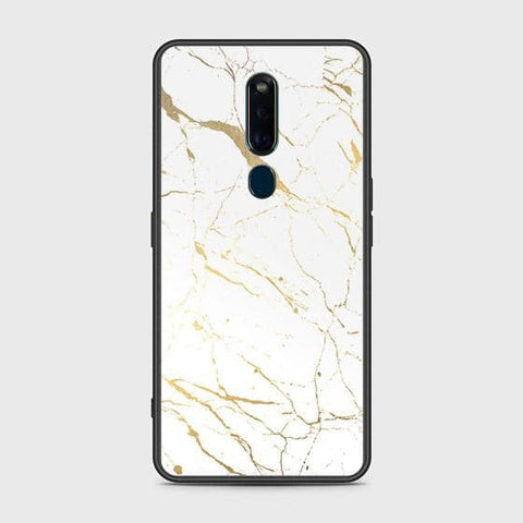 Oppo F11 Pro Cover - White Marble Series 2 - HQ Ultra Shine Premium Infinity Glass Soft Silicon Borders Case