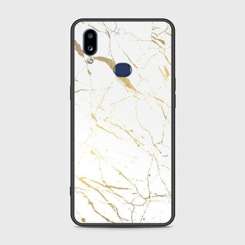 Samsung Galaxy A10s Cover - White Marble Series 2 - HQ Ultra Shine Premium Infinity Glass Soft Silicon Borders Case