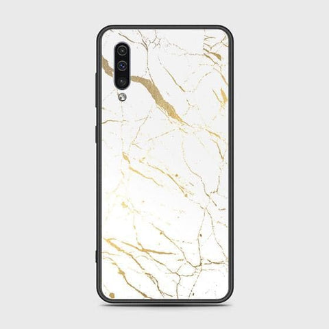 Samsung Galaxy A30s Cover - White Marble Series 2 - HQ Ultra Shine Premium Infinity Glass Soft Silicon Borders Case