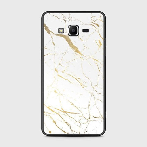 Samsung Galaxy J2 Prime Cover - White Marble Series 2 - HQ Ultra Shine Premium Infinity Glass Soft Silicon Borders Case