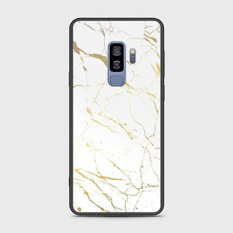 Samsung Galaxy S9 Plus Cover - White Marble Series 2 - HQ Ultra Shine Premium Infinity Glass Soft Silicon Borders Case