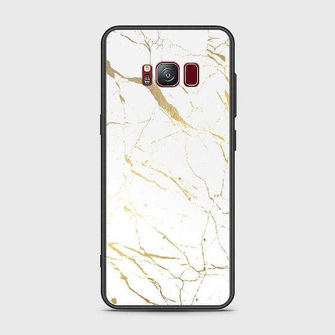 Samsung Galaxy S8 Plus Cover - White Marble Series 2 - HQ Ultra Shine Premium Infinity Glass Soft Silicon Borders Case