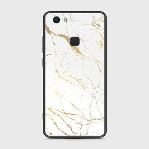 Vivo V7 Plus Cover - White Marble Series 2 - HQ Ultra Shine Premium Infinity Glass Soft Silicon Borders Case