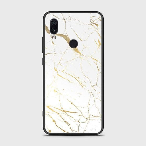 Xiaomi Redmi Note 7 Cover - White Marble Series 2 - HQ Ultra Shine Premium Infinity Glass Soft Silicon Borders Case