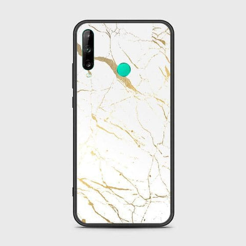 Huawei P40 lite E Cover - White Marble Series 2 - HQ Ultra Shine Premium Infinity Glass Soft Silicon Borders Case