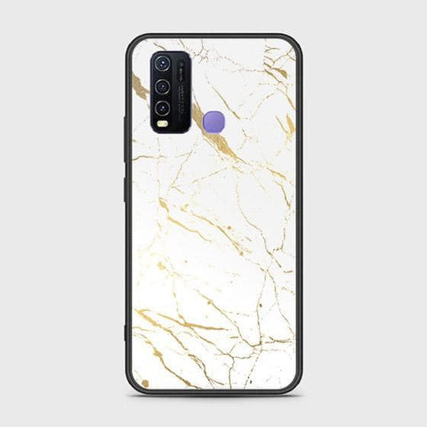 Vivo Y30 Cover - White Marble Series 2 - HQ Ultra Shine Premium Infinity Glass Soft Silicon Borders Case