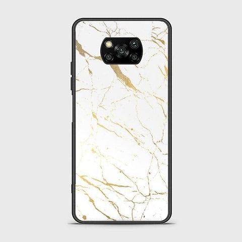 Xiaomi Poco X3 Cover - White Marble Series 2 - HQ Ultra Shine Premium Infinity Glass Soft Silicon Borders Case