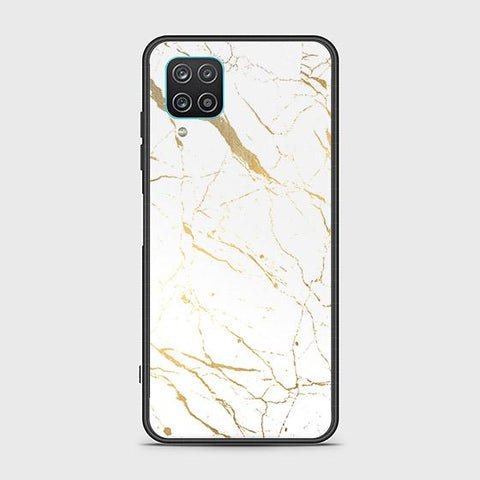 Samsung Galaxy A12 Nacho Cover - White Marble Series 2 - HQ Ultra Shine Premium Infinity Glass Soft Silicon Borders Case