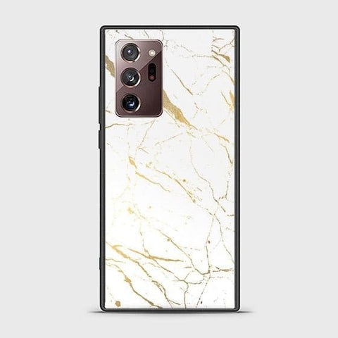 Samsung Galaxy Note 20 Ultra Cover - White Marble Series 2 - HQ Ultra Shine Premium Infinity Glass Soft Silicon Borders Case