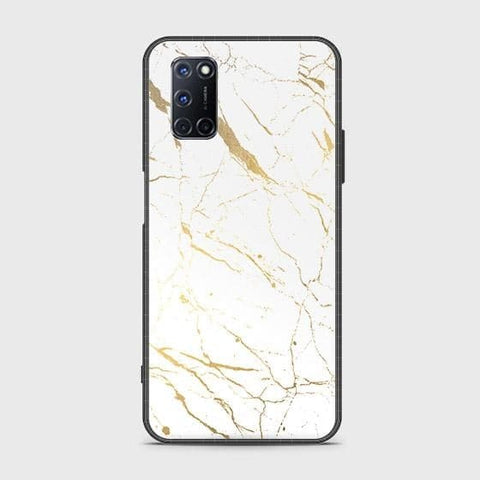 Oppo A92 Cover - White Marble Series 2 - HQ Ultra Shine Premium Infinity Glass Soft Silicon Borders Case