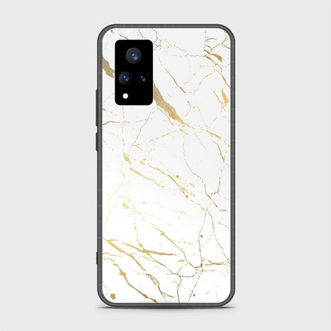 Vivo V21 Cover - White Marble Series 2 - HQ Ultra Shine Premium Infinity Glass Soft Silicon Borders Case