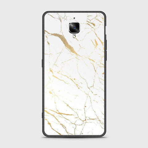 OnePlus 3 Cover- White Marble Series 2 - HQ Ultra Shine Premium Infinity Glass Soft Silicon Borders Case