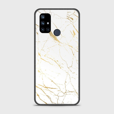 OnePlus Nord N10 5G Cover- White Marble Series 2 - HQ Ultra Shine Premium Infinity Glass Soft Silicon Borders Case