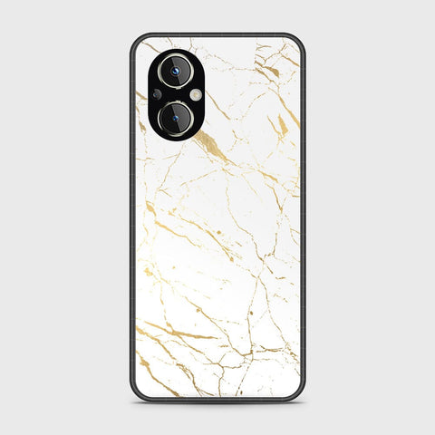 Oppo F21 Pro 5G Cover- White Marble Series 2 - HQ Ultra Shine Premium Infinity Glass Soft Silicon Borders Case