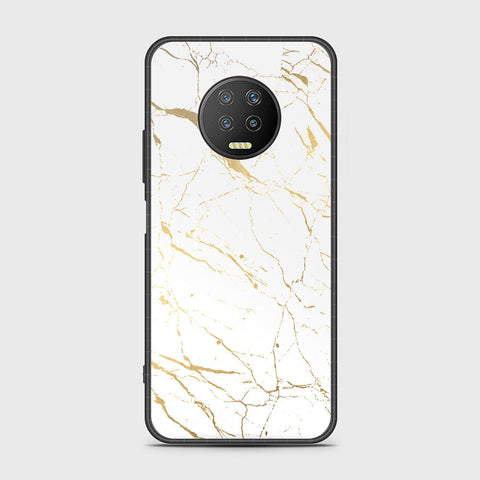 Infinix Note 7 Cover- White Marble Series 2 - HQ Ultra Shine Premium Infinity Glass Soft Silicon Borders Case