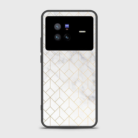 Vivo X80 Cover- White Marble Series 2 - HQ Ultra Shine Premium Infinity Glass Soft Silicon Borders Case