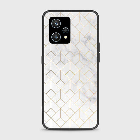 Realme 9 Pro Plus Cover- White Marble Series 2 - HQ Ultra Shine Premium Infinity Glass Soft Silicon Borders Case