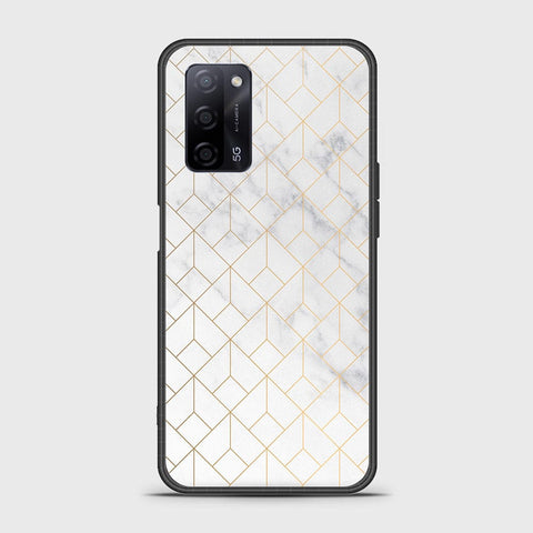 Oppo A55s Cover- White Marble Series 2 - HQ Ultra Shine Premium Infinity Glass Soft Silicon Borders Case