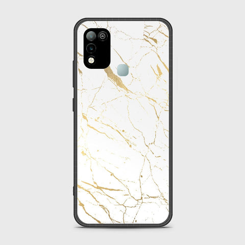 Infinix Hot 10 Play Cover- White Marble Series 2 - HQ Ultra Shine Premium Infinity Glass Soft Silicon Borders Case