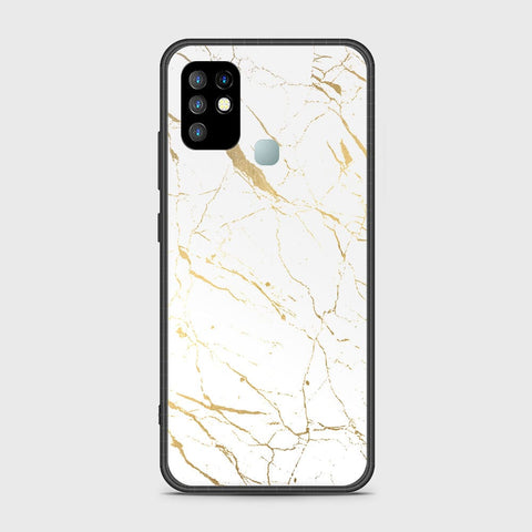 Infinix Hot 10 Cover- White Marble Series 2 - HQ Ultra Shine Premium Infinity Glass Soft Silicon Borders Case