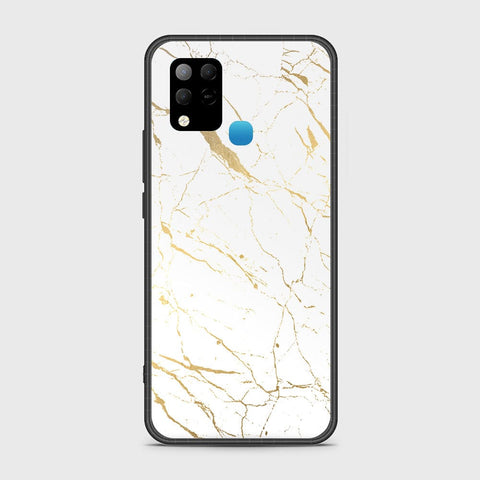 Infinix Hot 10s Cover- White Marble Series 2 - HQ Ultra Shine Premium Infinity Glass Soft Silicon Borders Case