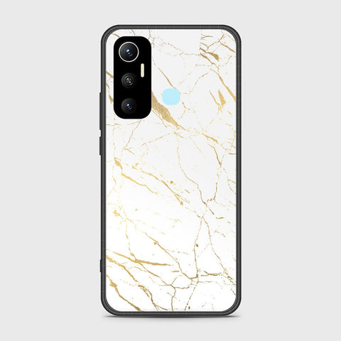 Infinix Hot 11 Cover- White Marble Series 2 - HQ Ultra Shine Premium Infinity Glass Soft Silicon Borders Case