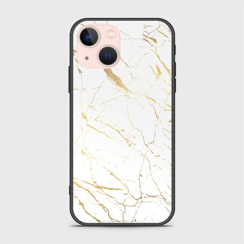 iPhone 14 Plus Cover- White Marble Series 2 - HQ Ultra Shine Premium Infinity Glass Soft Silicon Borders Case