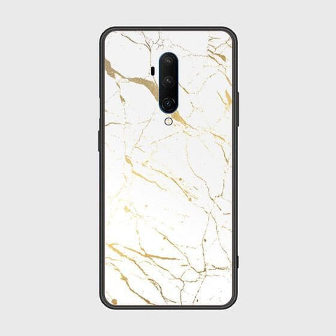 OnePlus 7T Pro Cover - White Marble Series 2 - HQ Ultra Shine Premium Infinity Glass Soft Silicon Borders Case