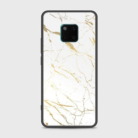 Huawei Mate 20 Pro Cover - White Marble Series 2 - HQ Ultra Shine Premium Infinity Glass Soft Silicon Borders Case