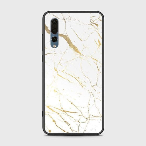 Huawei P20 Pro Cover - White Marble Series 2 - HQ Ultra Shine Premium Infinity Glass Soft Silicon Borders Case