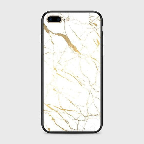 iPhone 7 Plus Cover - White Marble Series 2 - HQ Ultra Shine Premium Infinity Glass Soft Silicon Borders Case