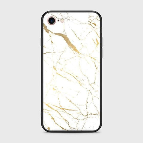 iPhone 8 / 7 Cover - White Marble Series 2 - HQ Ultra Shine Premium Infinity Glass Soft Silicon Borders Case