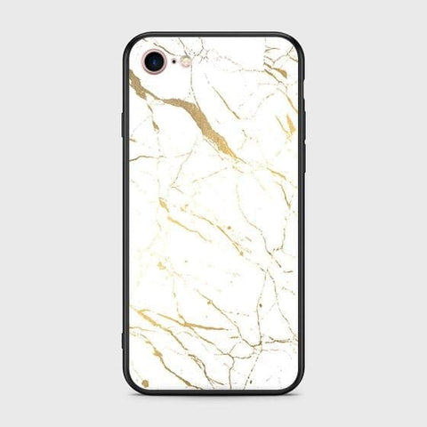 iPhone 8 Cover - White Marble Series 2 - HQ Ultra Shine Premium Infinity Glass Soft Silicon Borders Case