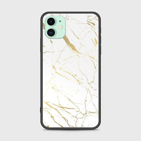 iPhone 11 Cover - White Marble Series 2 - HQ Ultra Shine Premium Infinity Glass Soft Silicon Borders Case