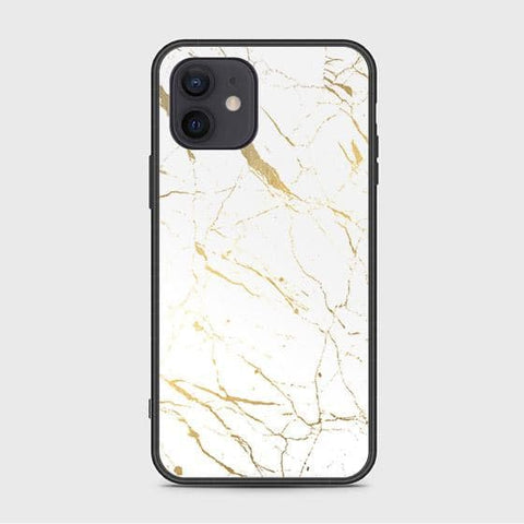 iPhone 12 Mini Cover - White Marble Series 2 - HQ Ultra Shine Premium Infinity Glass Soft Silicon Borders Case