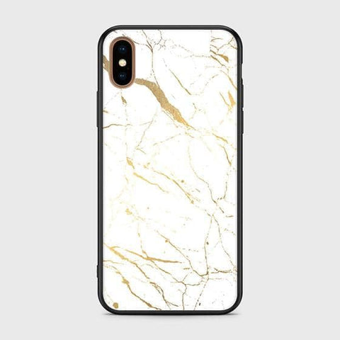 iPhone X Cover - White Marble Series 2 - HQ Ultra Shine Premium Infinity Glass Soft Silicon Borders Case