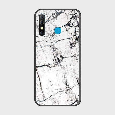 Infinix Hot 8Cover- White Marble Series 2 - HQ Ultra Shine Premium Infinity Glass Soft Silicon Borders Case