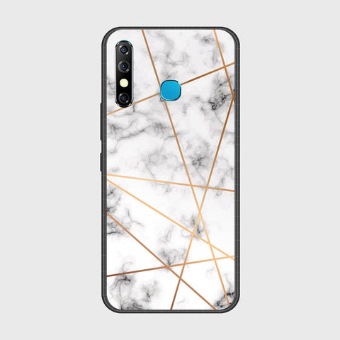 Infinix Hot 8Cover- White Marble Series 2 - HQ Ultra Shine Premium Infinity Glass Soft Silicon Borders Case