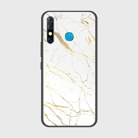 Infinix Hot 8 Cover- White Marble Series 2 - HQ Ultra Shine Premium Infinity Glass Soft Silicon Borders Case