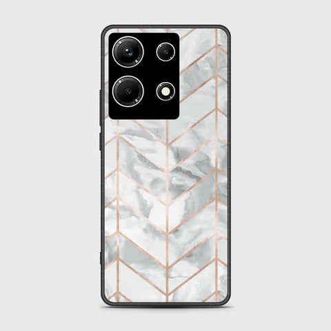 Infinix Note 30 Cover- White Marble Series 2 - HQ Ultra Shine Premium Infinity Glass Soft Silicon Borders Case