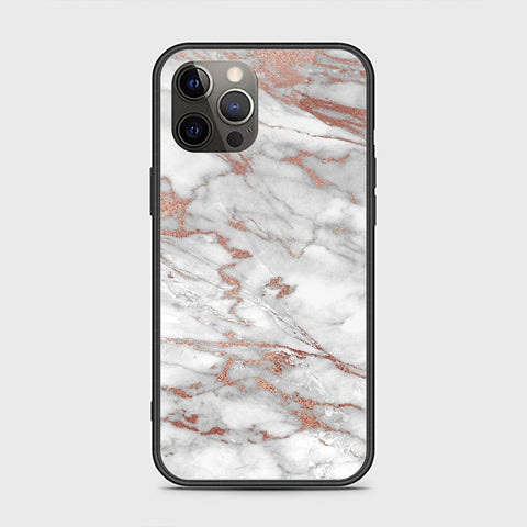 iPhone 12 Pro Max Cover - White Marble Series 2 - HQ Ultra Shine Premium Infinity Glass Soft Silicon Borders Case