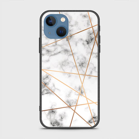 iPhone 13 Cover - White Marble Series 2 - HQ Ultra Shine Premium Infinity Glass Soft Silicon Borders Case