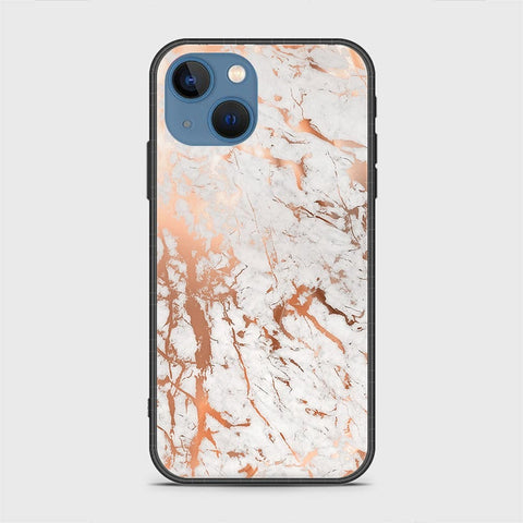 iPhone 13 Cover - White Marble Series 2 - HQ Ultra Shine Premium Infinity Glass Soft Silicon Borders Case