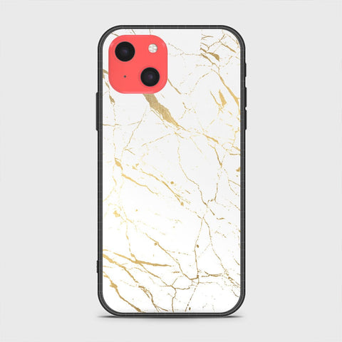 iPhone 13 Mini Cover - White Marble Series 2 - HQ Ultra Shine Premium Infinity Glass Soft Silicon Borders Case