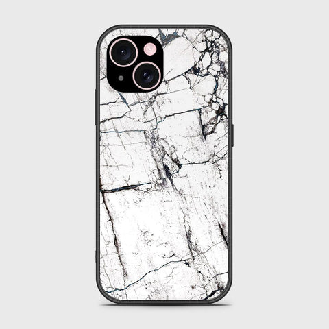 iPhone 15 Plus Cover- White Marble Series 2 - HQ Ultra Shine Premium Infinity Glass Soft Silicon Borders Case