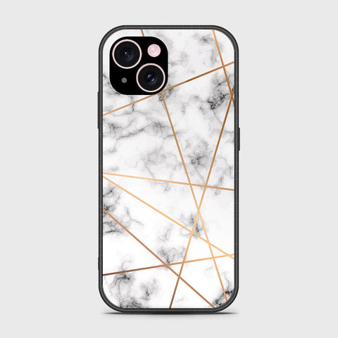 iPhone 15 Plus Cover- White Marble Series 2 - HQ Ultra Shine Premium Infinity Glass Soft Silicon Borders Case